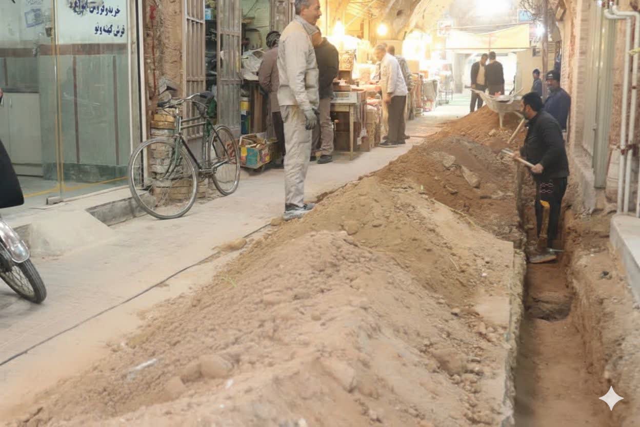 بازار سنتی مسجد ملا اسماعیل یزد به فیبر نوری مخابرات مجهز شد